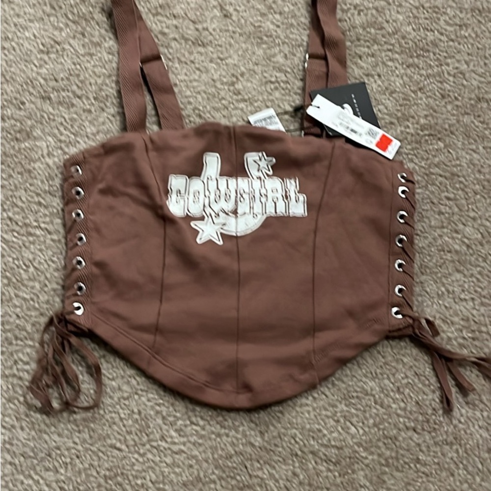 Brown Cowgirl Corset Top